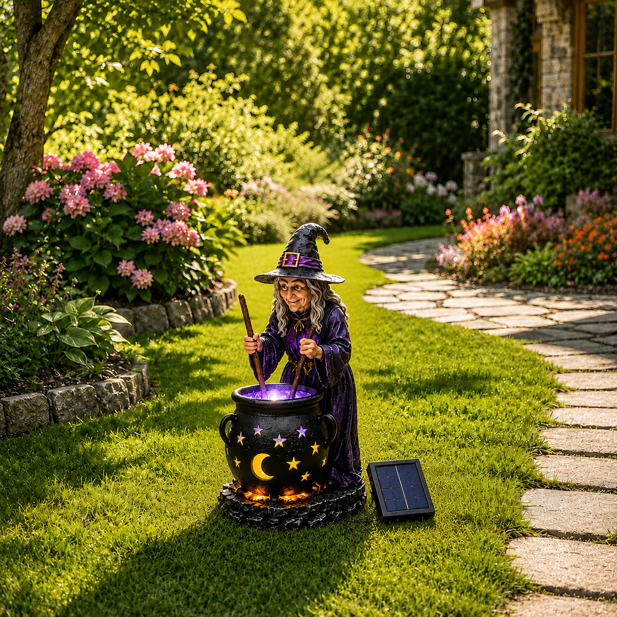 SpookyShine – Outdoor Magical Cauldron Garden Light