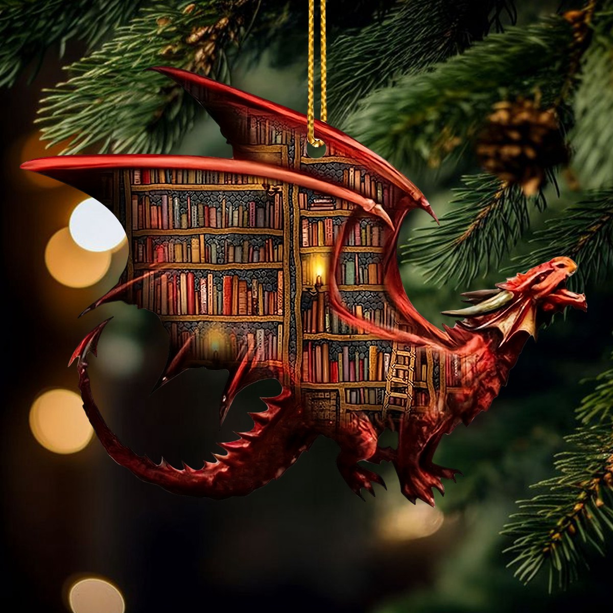 DragonTales - Acrylic Book-Lover Charm Ornament