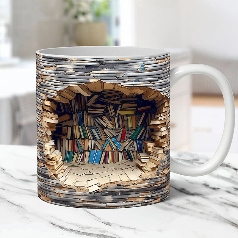 Wall-Incorporated 3D Bookshelves Mug marnetic