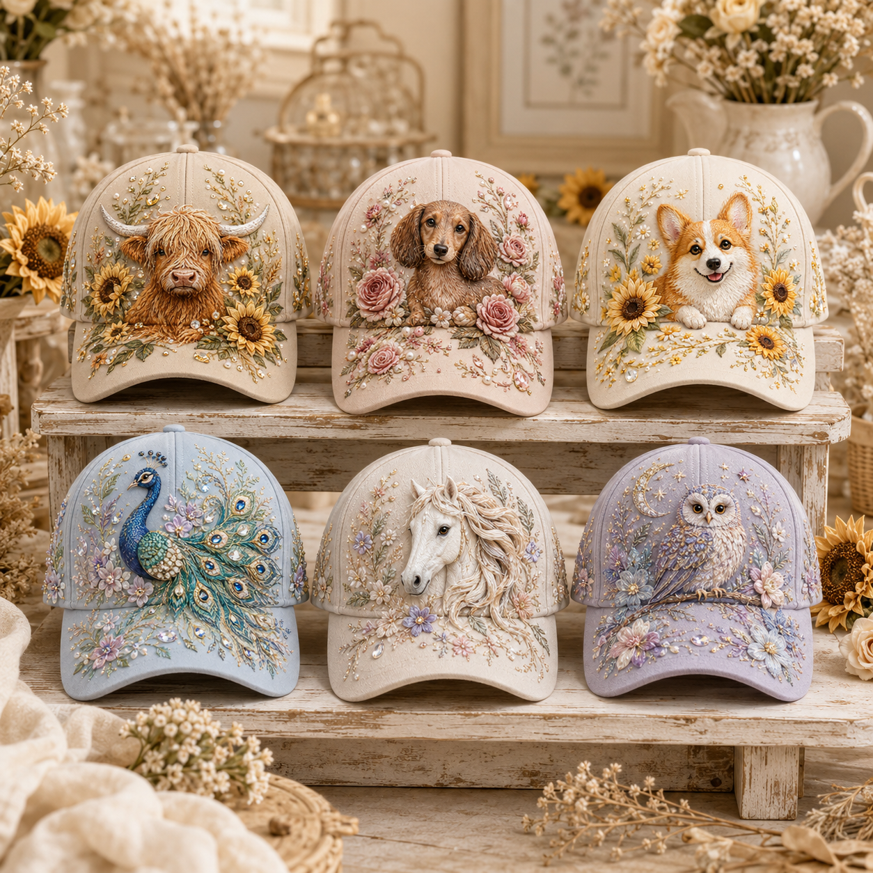 RusticReign – Vintage Horse Embroidered Cowgirl Hat
