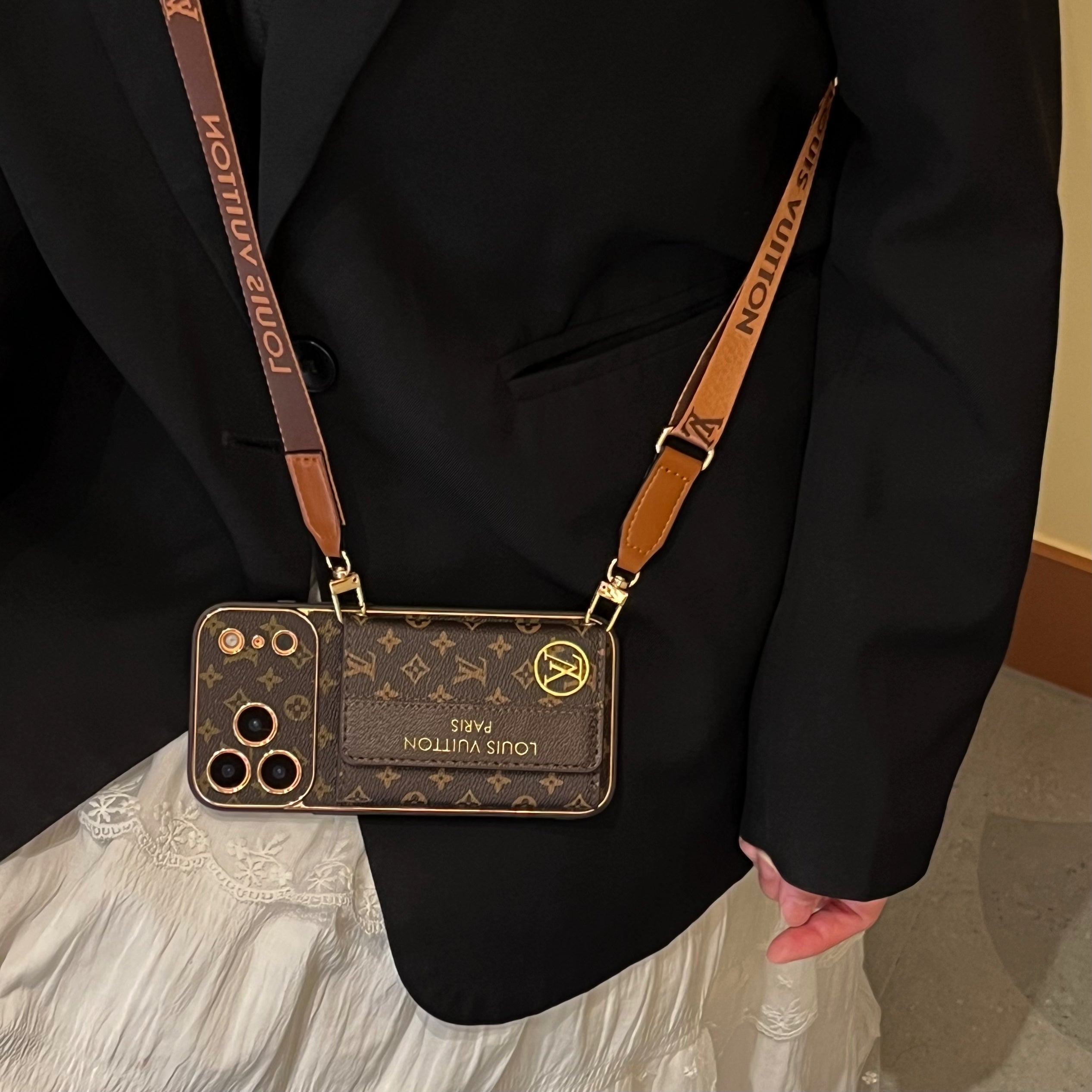 GlamPouch - Designer Monogram Phone Case with Strap