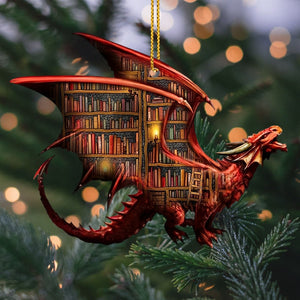 DragonTales - Acrylic Book-Lover Charm Ornament