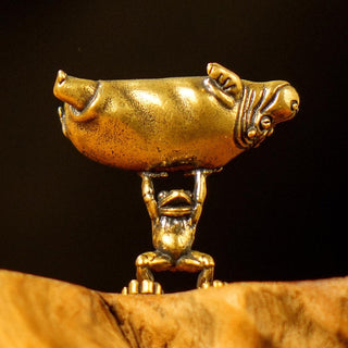 CourageCraft – Reversible Frog & Hippo Brass Figurine