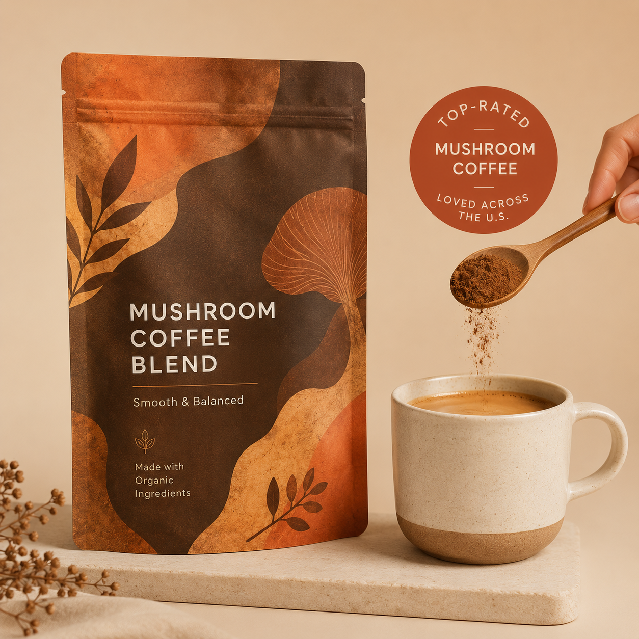 BrewBalance – 6-Mushroom Medium Roast Instant Coffee