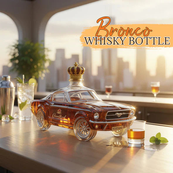 Elegant Mustang Whiskey Bottle – Minimalist Design for Home Bar