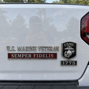 🇺🇸 U.S. Marines Veteran Semper Fidelis Car Emblem Metal Badge