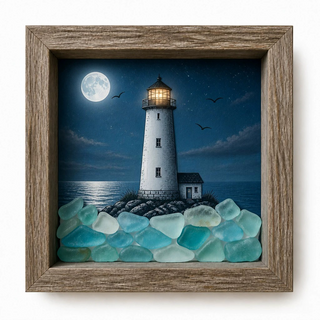 CoastalGlow – Sea Glass Lighthouse Shadow Light