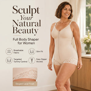 CurveLux – 360° Sculpt Zip-Up Shapewear Bodysuit