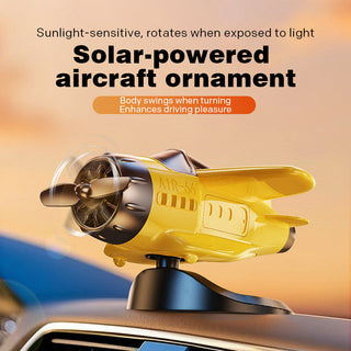 SkySpin – Retro Solar Airplane Dashboard Ornament