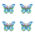 4x Blue Butterflies