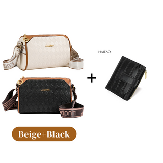 LuxeWeave – Fashion Diamond Pattern 3-Layer Crossbody Bag