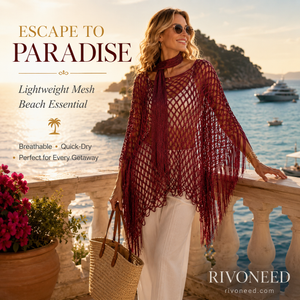 SunDrape – Flowy Tassel Crochet Beach Cover Up