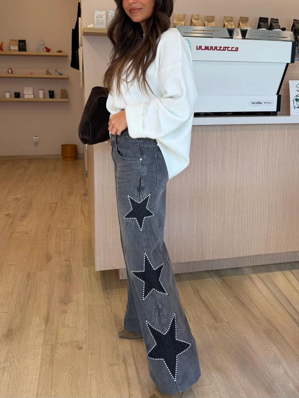 MeteorTrail - Star-Print Straight Denim – Effortless Everyday Style