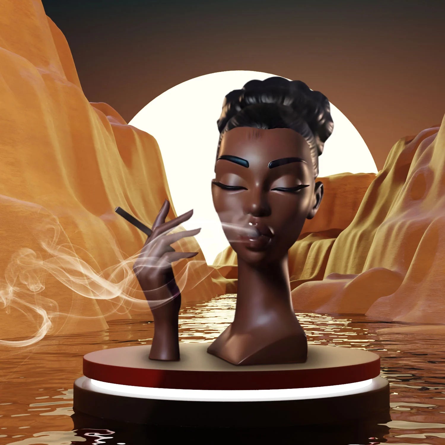 CalmCharm - Creative Lady Smoking Cones Decor