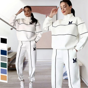 UrbanEase – Casual Line Sweatshirt 2-Piece Set