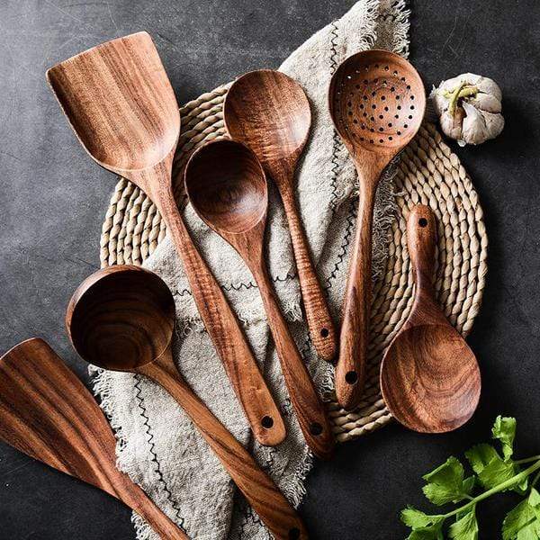 TeakCraft – Premium Wooden Utensil Set