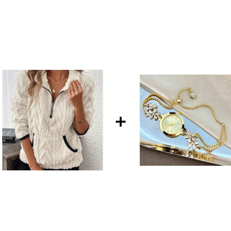 LoungeLuxe – Comfy Cloud-Soft Half-Zip Sweatshirt