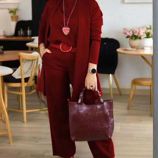 LuxeTrio – Elegant 3-Piece Cardigan Set