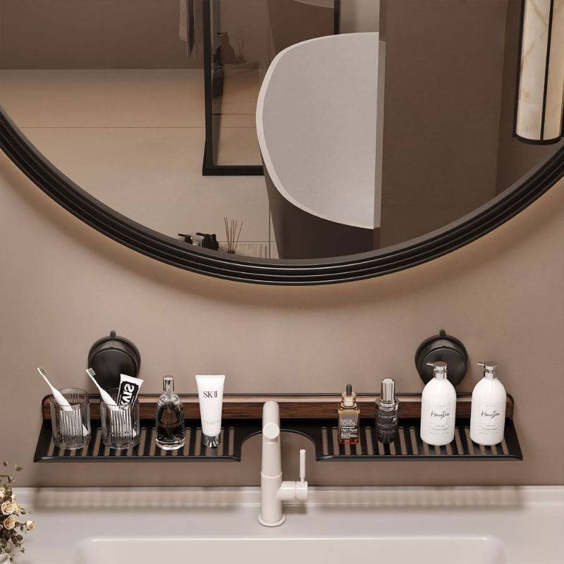 WalnutFlow - No‑Drill Faucet Organizer Rack