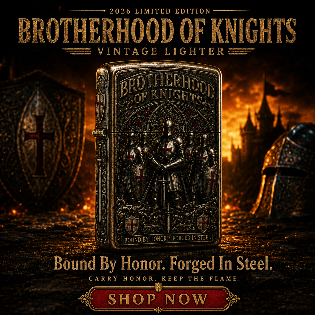 KnightFlame – Premium Medieval Brotherhood Windproof Lighter