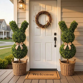 SpringHaven – Decorative 36" Bunny Topiary Set