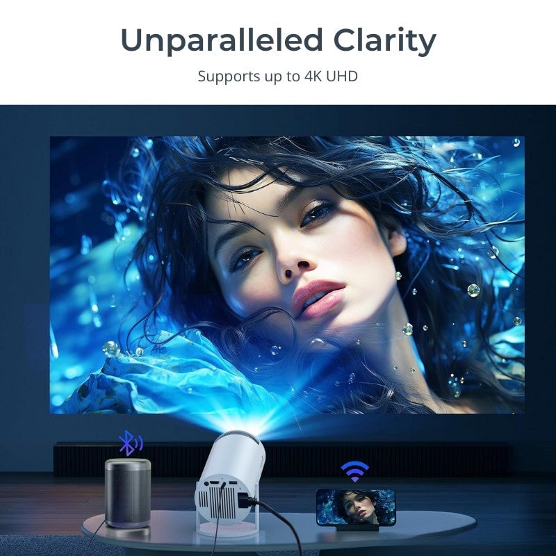 SkyBeam  – Portable Projector with 4K Clarity