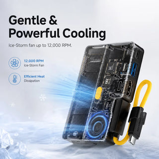 ❄️Card-Sized Cooling SSD Hub! Ice-Storm Cooling 6-in-1 USB C Hub