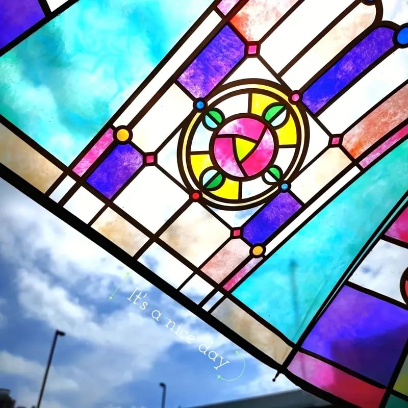 ClearVista | Hand-Painted Stained Glass Umbrella