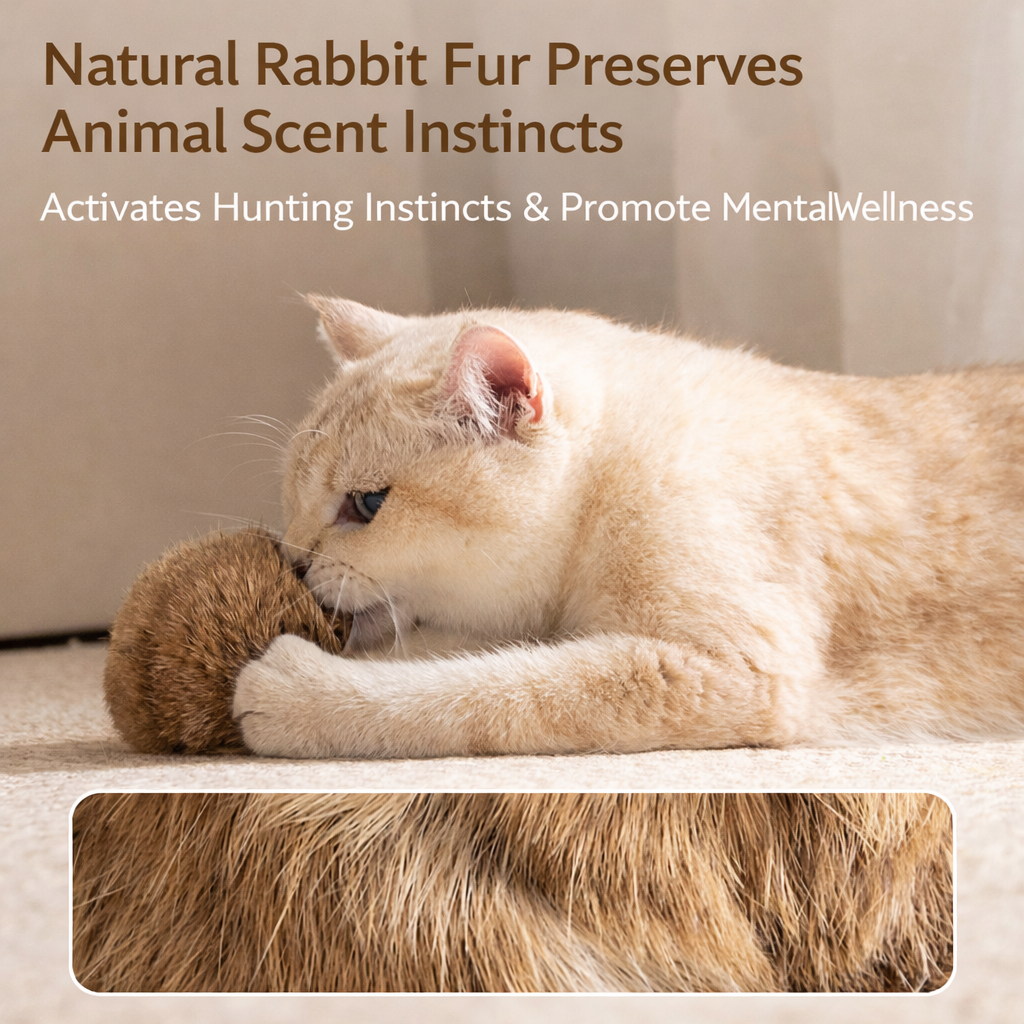 PurrBounce – Soft Fluffy Cat Toy Ball