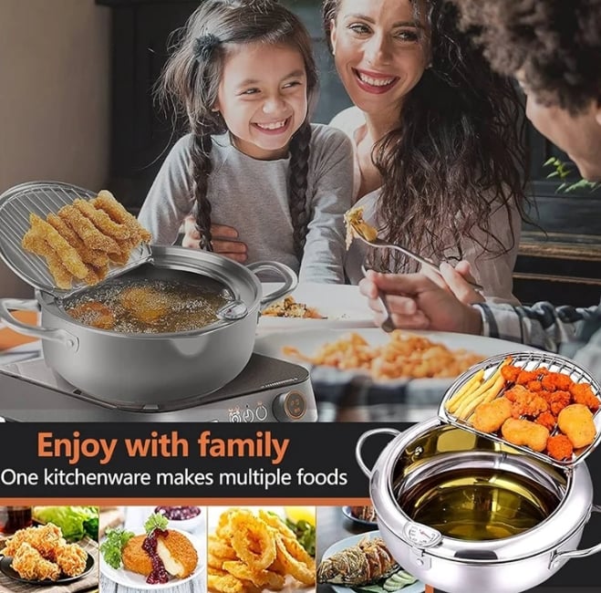 SteelFry – Stainless Steel Fryer Pot with Thermometer