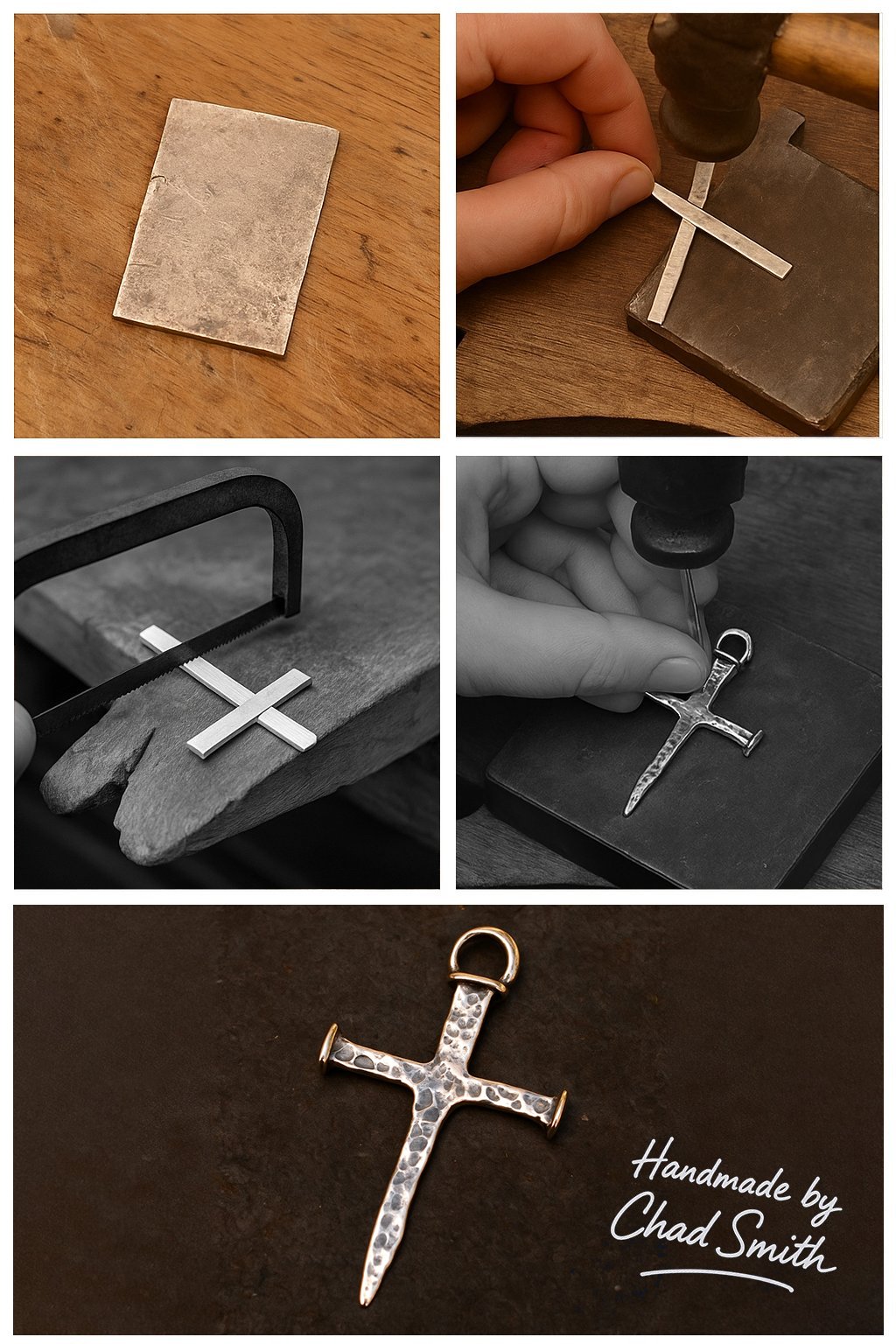 SacredWounds - Rustic Nail Cross of Faith