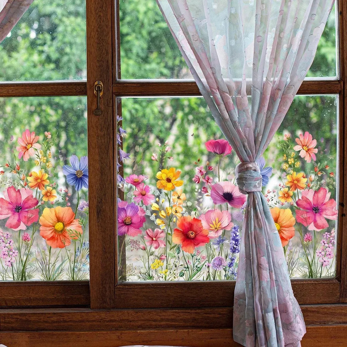 BloomView - Colorful Floral Bouquet Window Sticker
