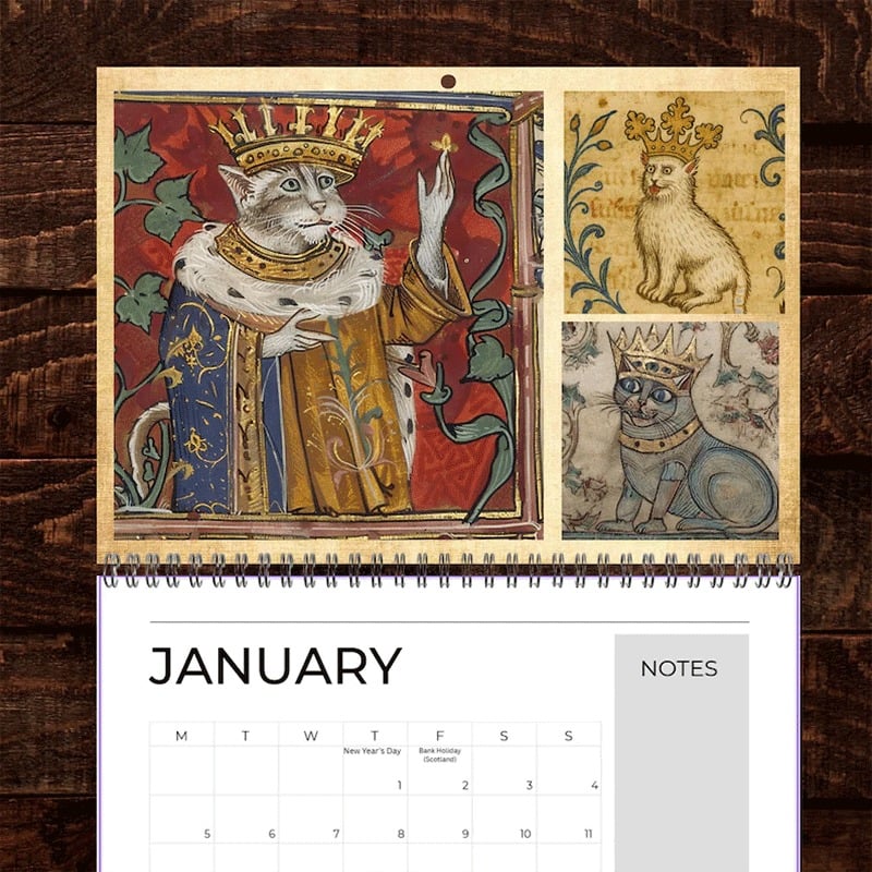 Meowjesty - A Medieval Cat Art Calendar 2026