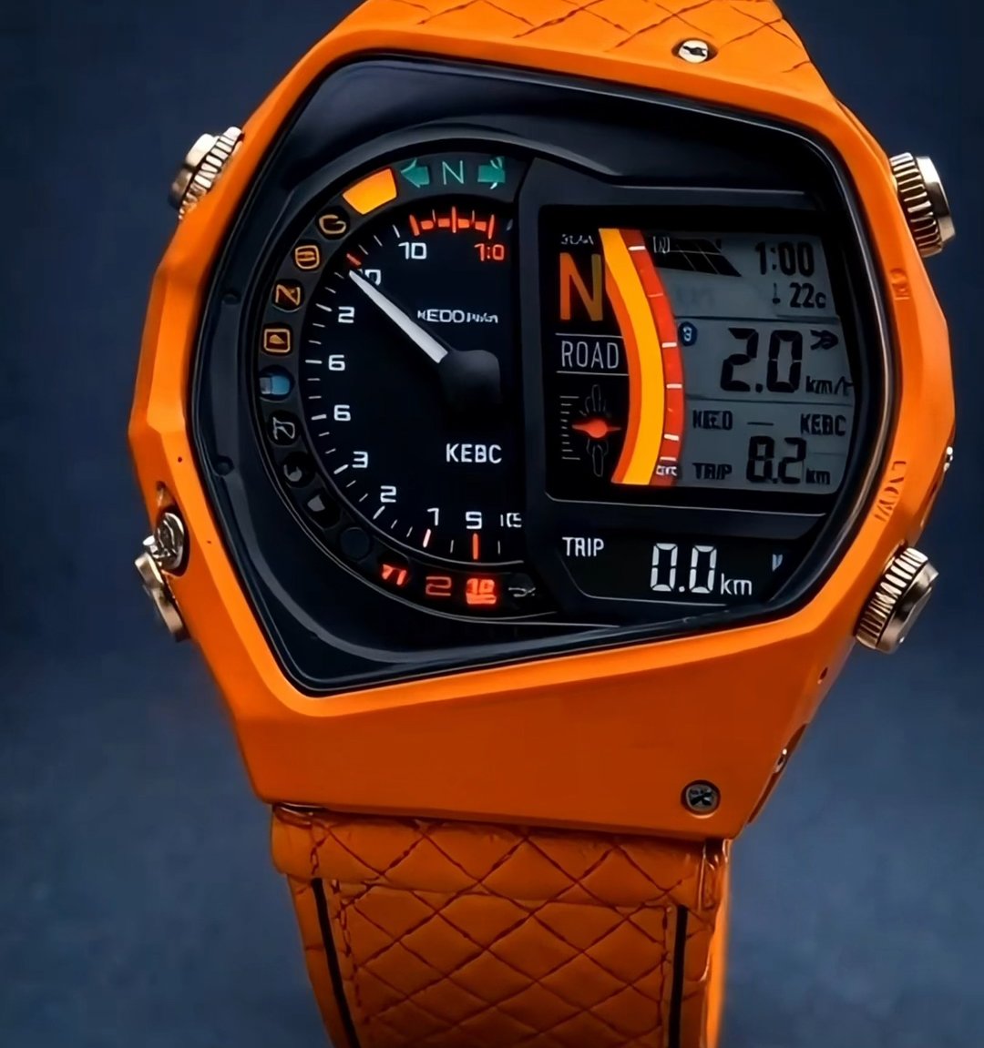⌚Yamaha Racing Watch | Dual Analog-Digital Display | Speed & Trip Meter | Rugged Orange Design