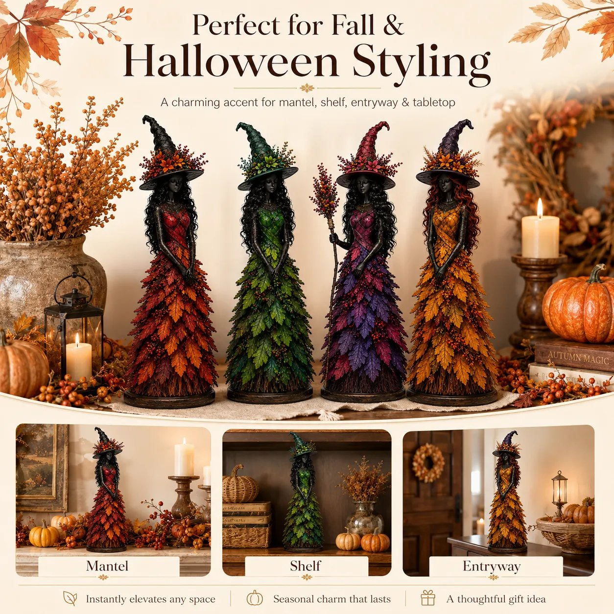 AutumnCharm – Enchanted Witch Figurine