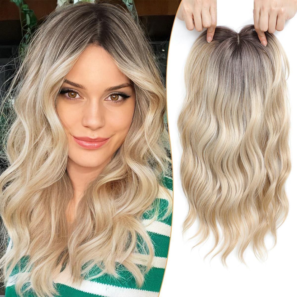 VolumeGrace – Seamless Wavy Hair Topper Extension