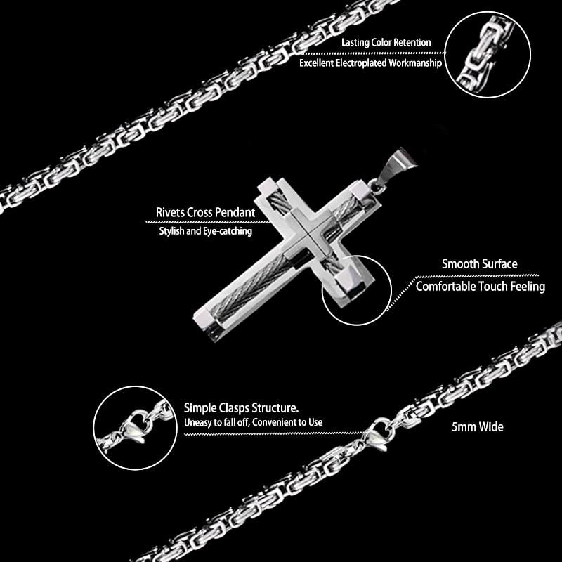 Blackstone Cross - Masculine Faith Necklace