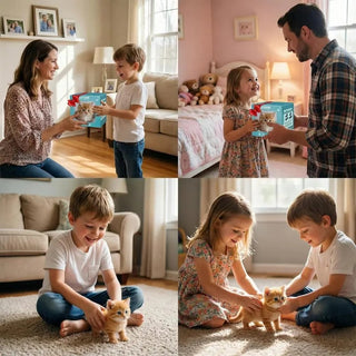 🔥Interactive Robot Kitten🎁, Realistic PlushHoliday HaulRobotic Cat Toy That Walks, Wags Tail & MakesSounds