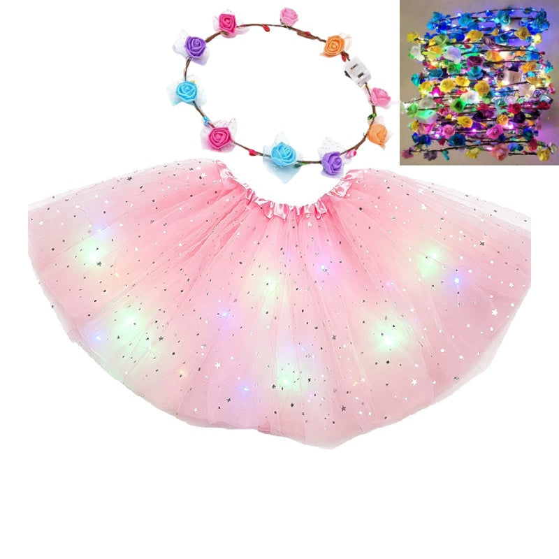 GlowTwirl – Light-Up Star Mesh Princess Tutu