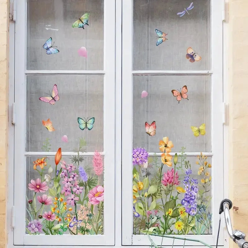 BloomView - Colorful Floral Bouquet Window Sticker