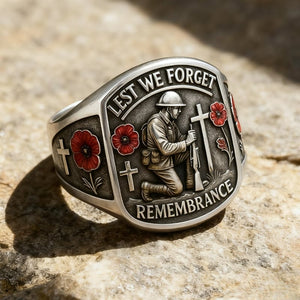 🌹 2026 Remembrance Soldier Ring💍Lest We Forget — Honoring the Fallen