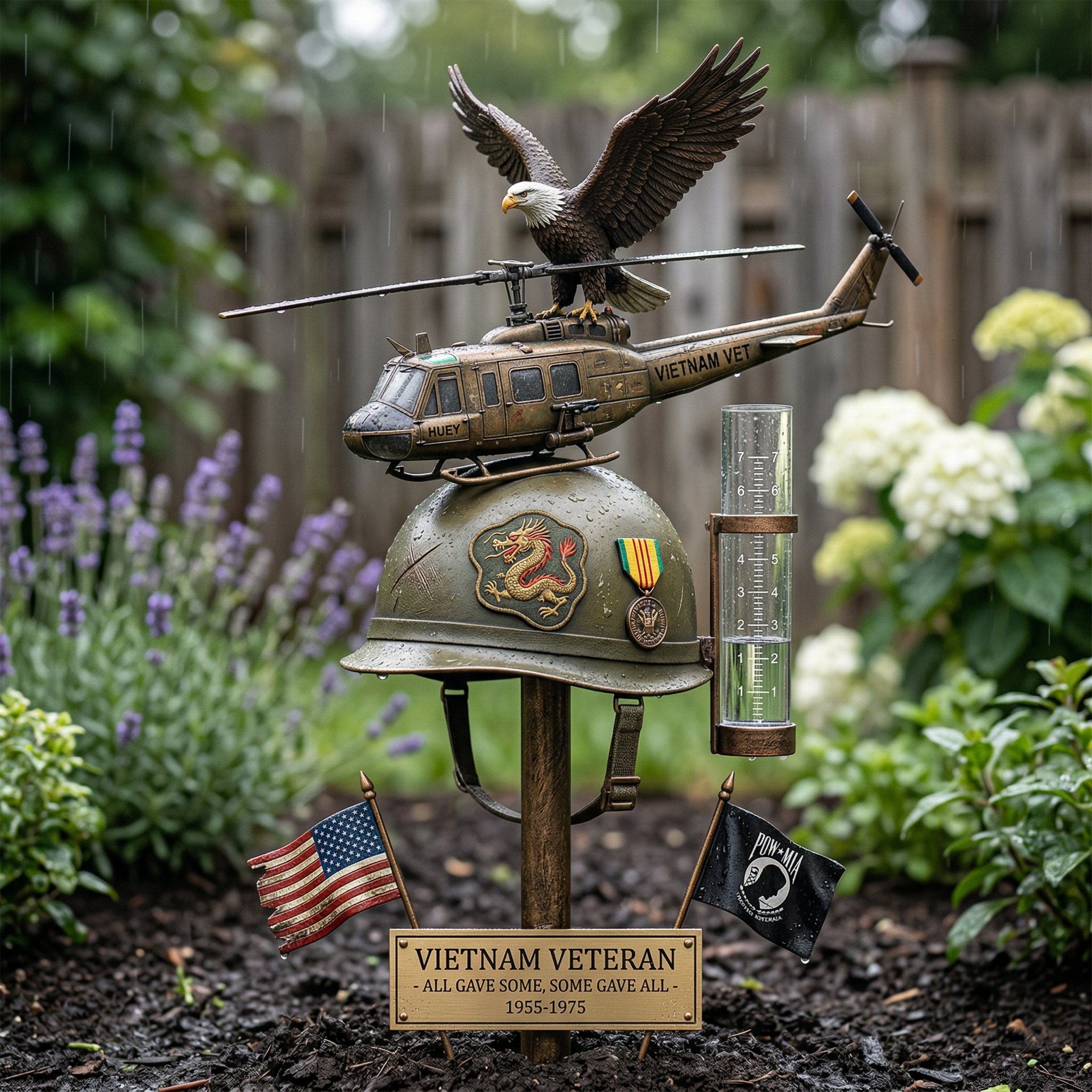 🦅Last Day Promo: 49% OFF 🎖️- Vietnam Veteran Memorial Rain Gauge Garden Stake - ✈️Buy 2 Free Shipping Today!