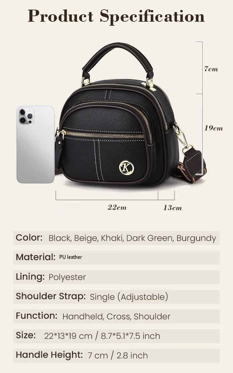 UrbanElegance – Classic Multifunctional Leather Crossbody Bag