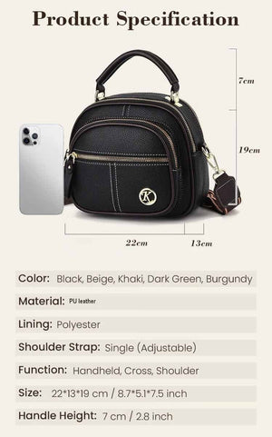 UrbanElegance – Classic Multifunctional Leather Crossbody Bag