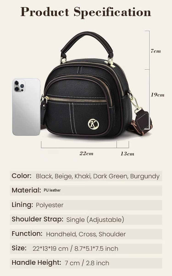 UrbanElegance – Classic Multifunctional Leather Crossbody Bag