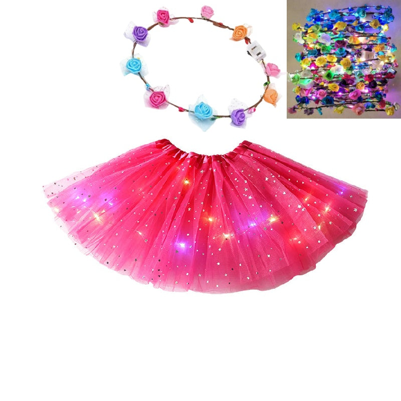 GlowTwirl – Light-Up Star Mesh Princess Tutu