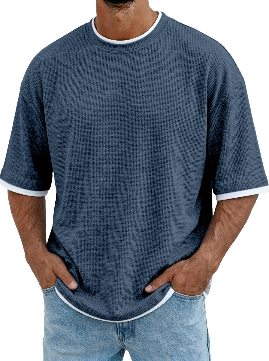 Herren Kurzarm-Poloshirt mit feiner Struktur und Komfort-Passform