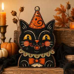 Vintage Halloween Wooden Character Tabletop Decor