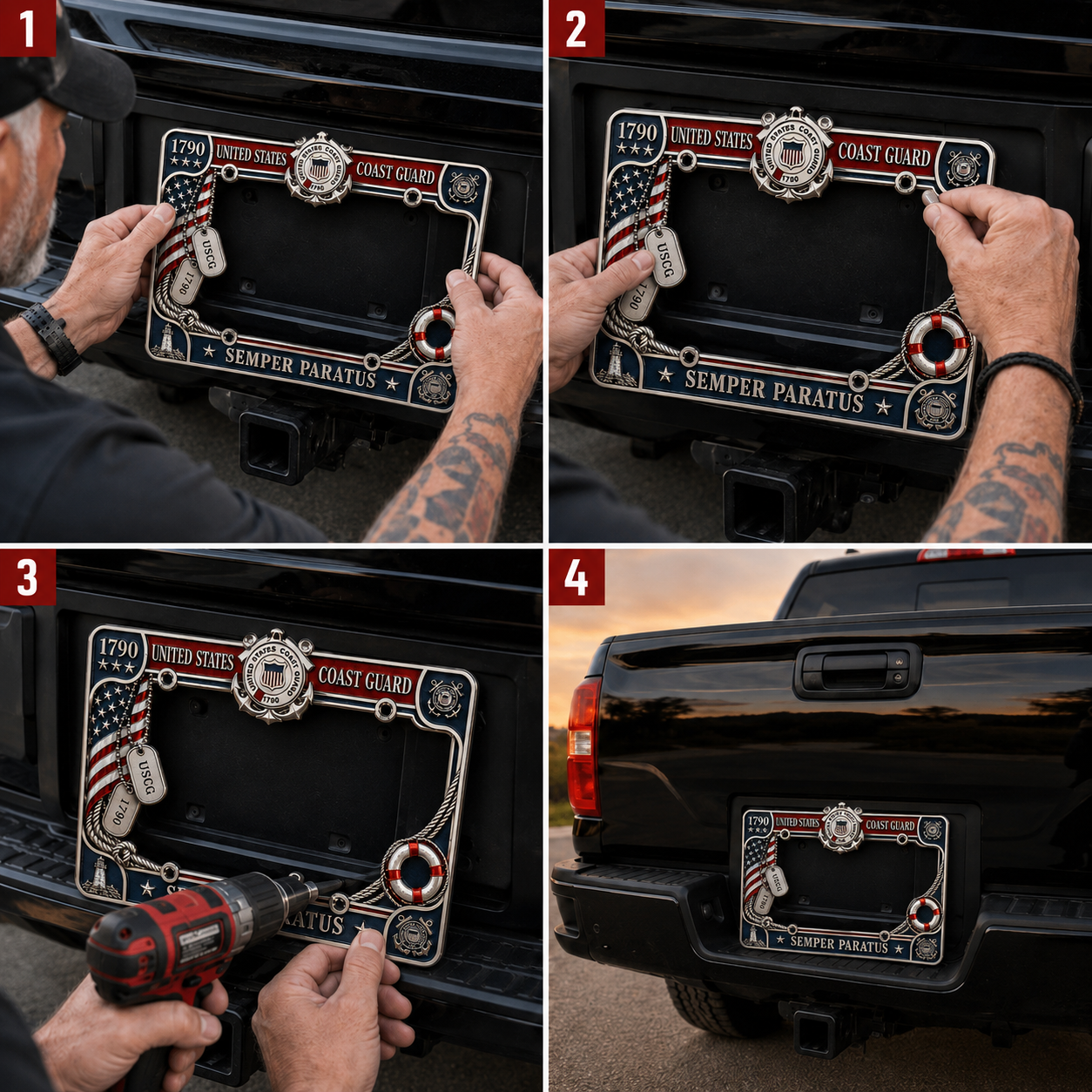 U.S. Coast Guard “Semper Paratus” License Plate Frame