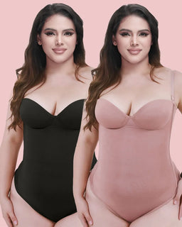 CurveLuxe – Back Lace-Up Seamless Thong Bodysuit